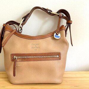 Vintage Dooney and Bourke All Weather Leather Shoulder Bag Tan Color